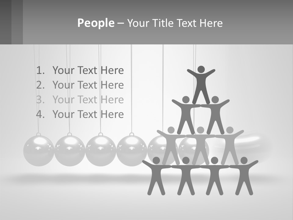 A Group Of Balls Hanging From Strings In A Room PowerPoint Template