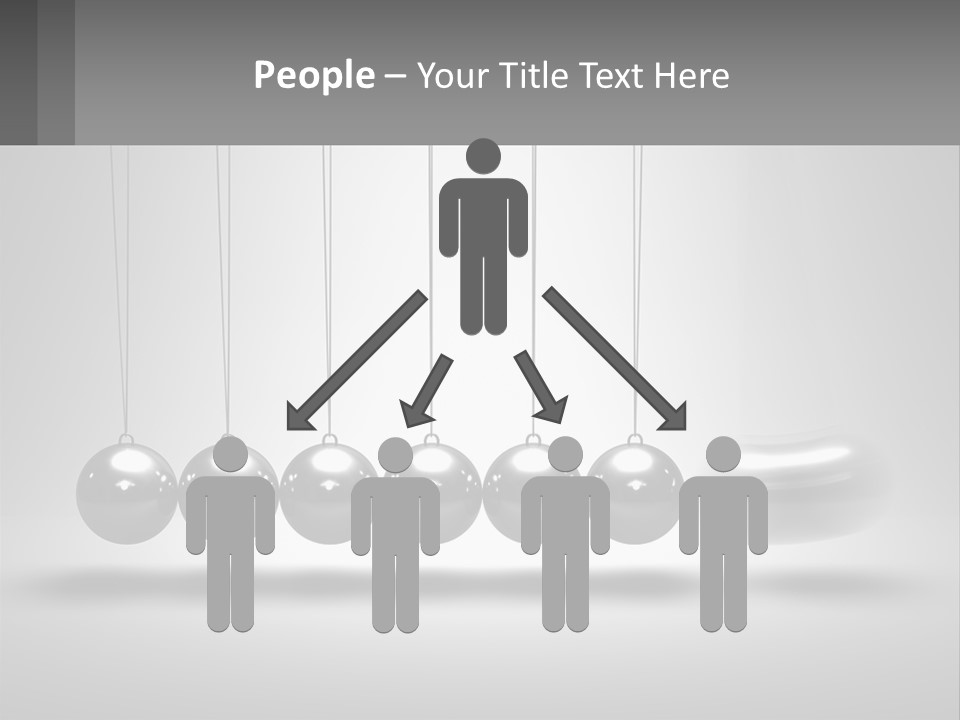 A Group Of Balls Hanging From Strings In A Room PowerPoint Template