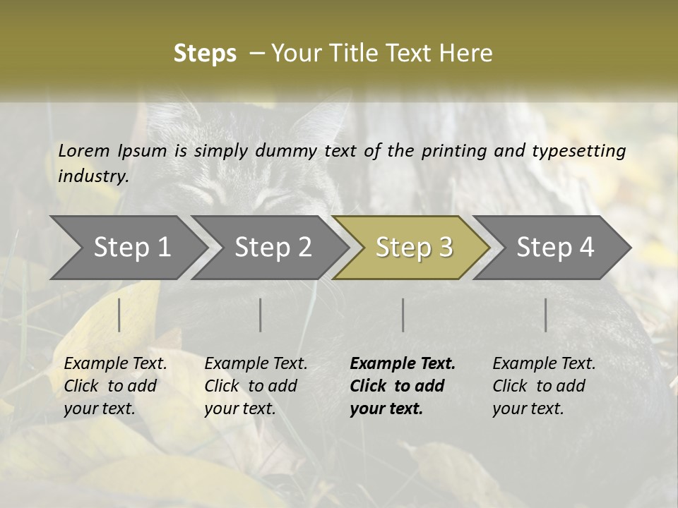 A Cat Laying On The Ground Next To A Tree PowerPoint Template
