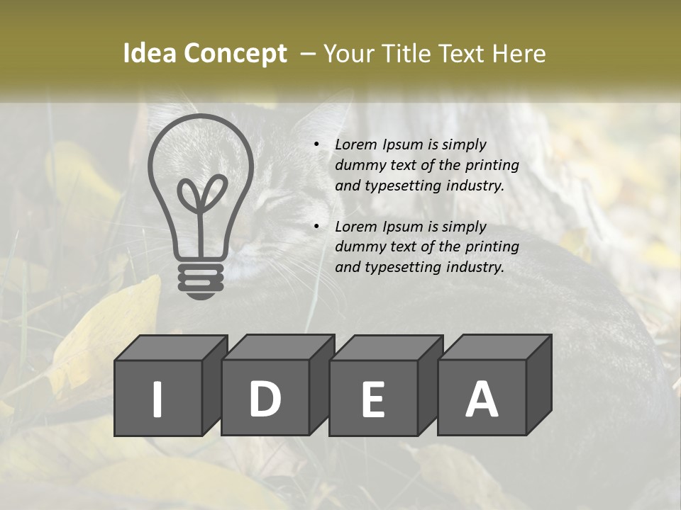 A Cat Laying On The Ground Next To A Tree PowerPoint Template