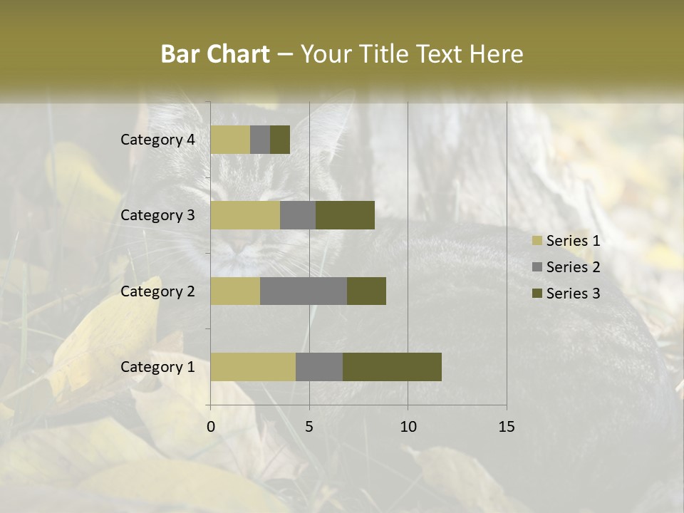 A Cat Laying On The Ground Next To A Tree PowerPoint Template