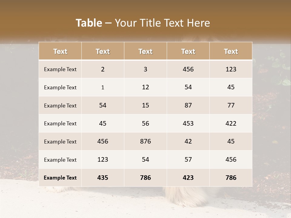 A Shaggy Dog Standing In Front Of A Bush PowerPoint Template