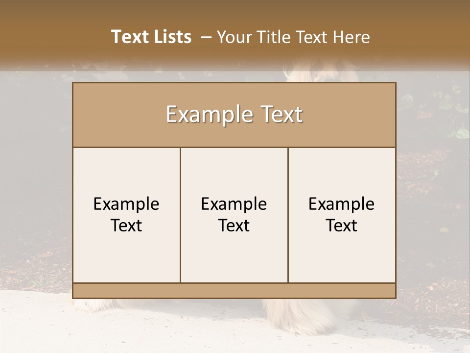 A Shaggy Dog Standing In Front Of A Bush PowerPoint Template