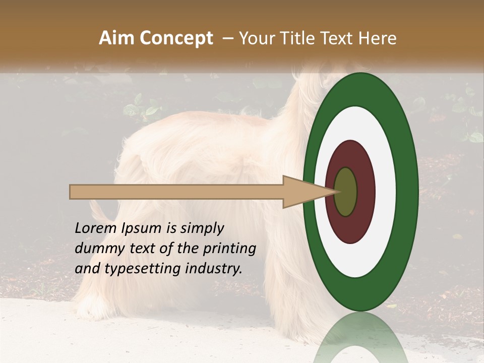 A Shaggy Dog Standing In Front Of A Bush PowerPoint Template