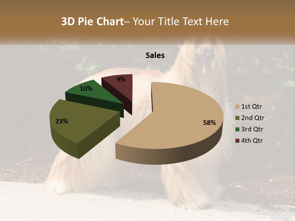 A Shaggy Dog Standing In Front Of A Bush PowerPoint Template