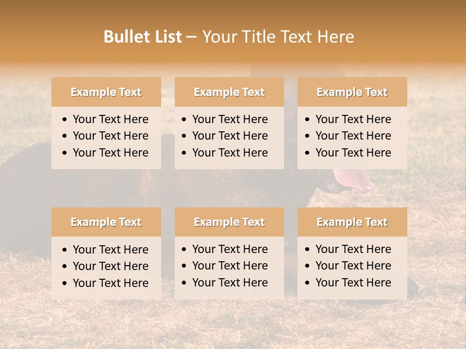 A Large Brown Dog Laying On Top Of A Dry Grass Field PowerPoint Template