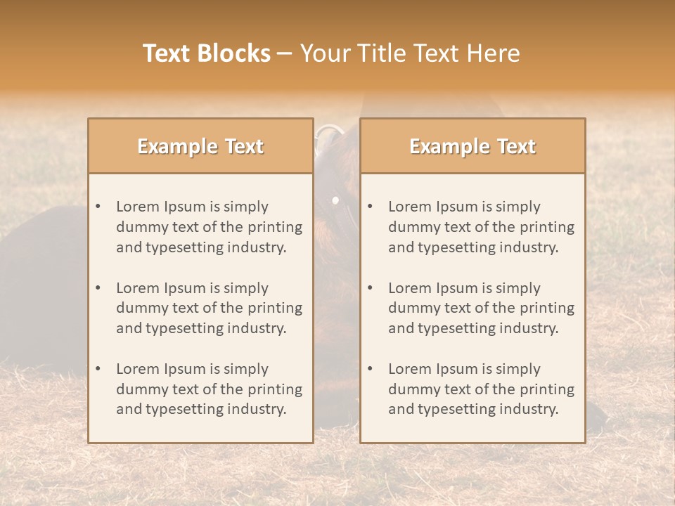 A Large Brown Dog Laying On Top Of A Dry Grass Field PowerPoint Template