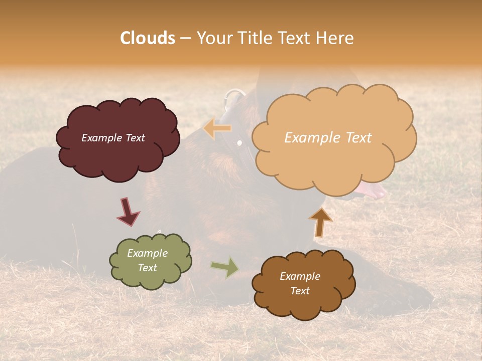A Large Brown Dog Laying On Top Of A Dry Grass Field PowerPoint Template