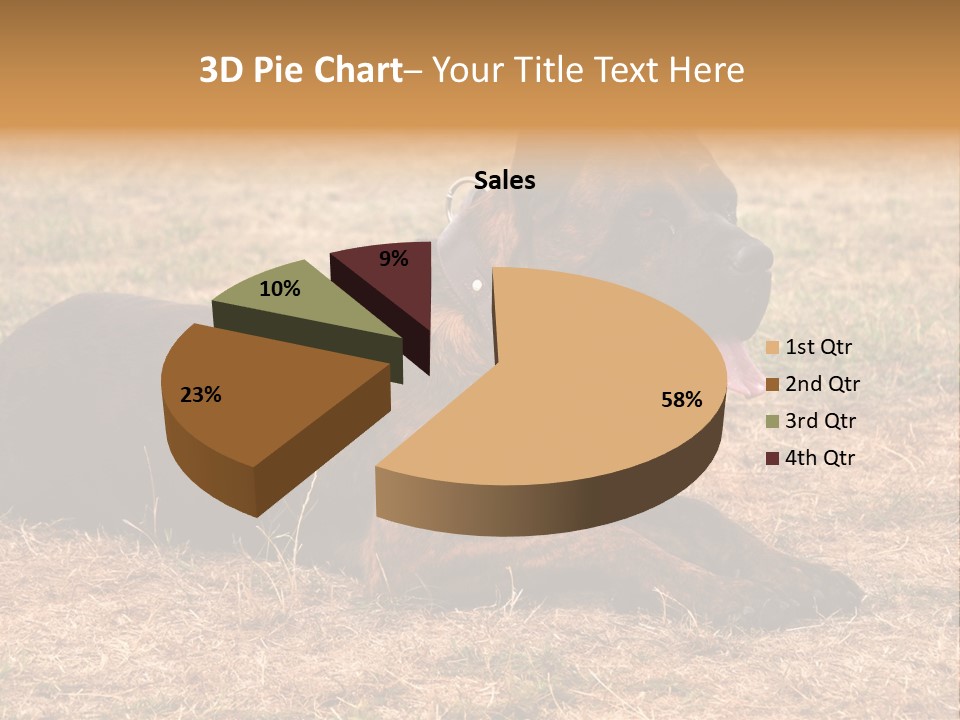A Large Brown Dog Laying On Top Of A Dry Grass Field PowerPoint Template