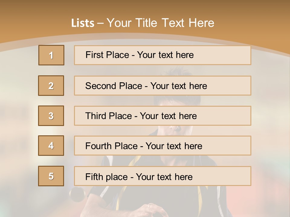 A Man Is Playing Ping Pong On A Table PowerPoint Template