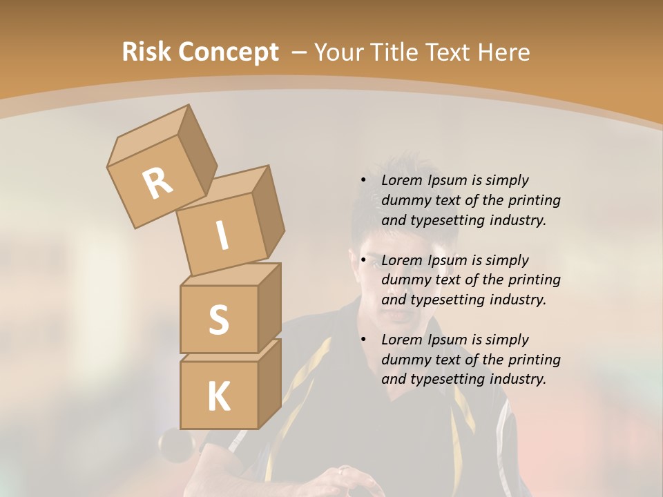 A Man Is Playing Ping Pong On A Table PowerPoint Template