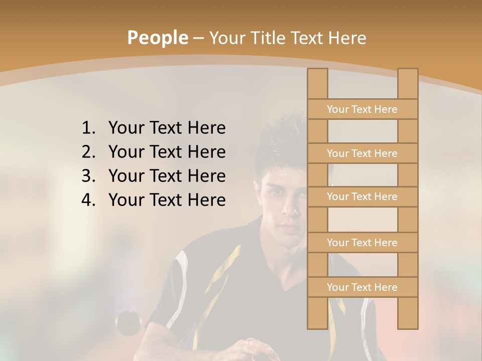 A Man Is Playing Ping Pong On A Table PowerPoint Template
