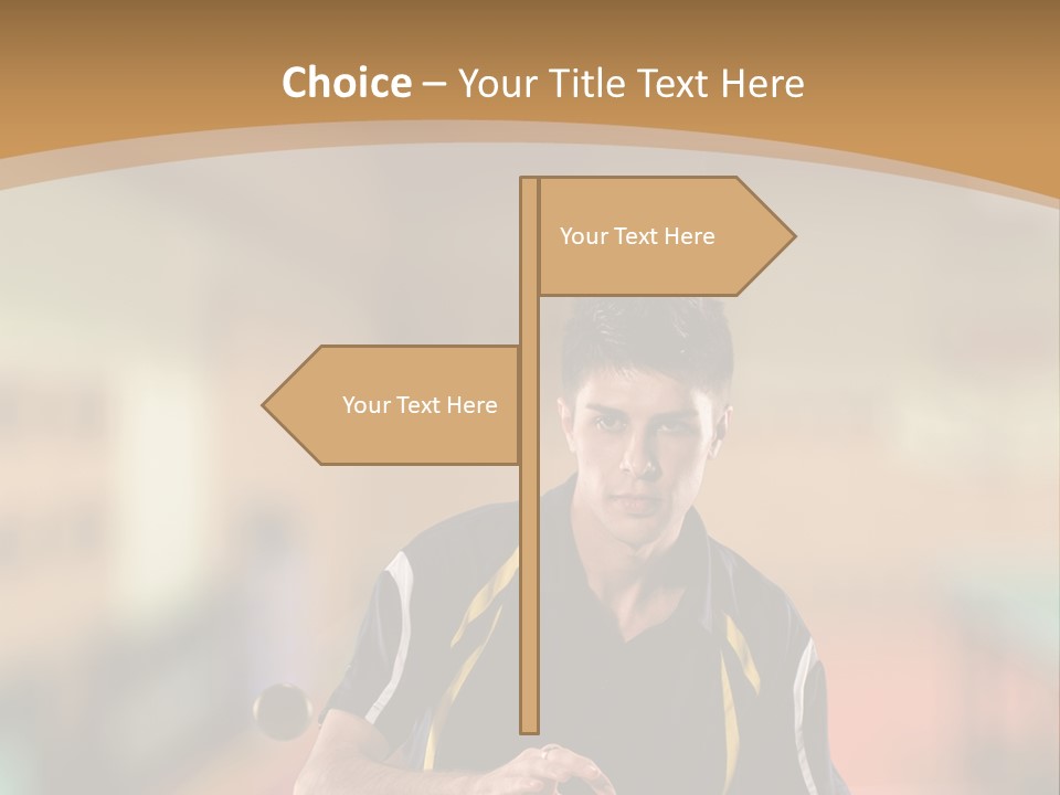 A Man Is Playing Ping Pong On A Table PowerPoint Template