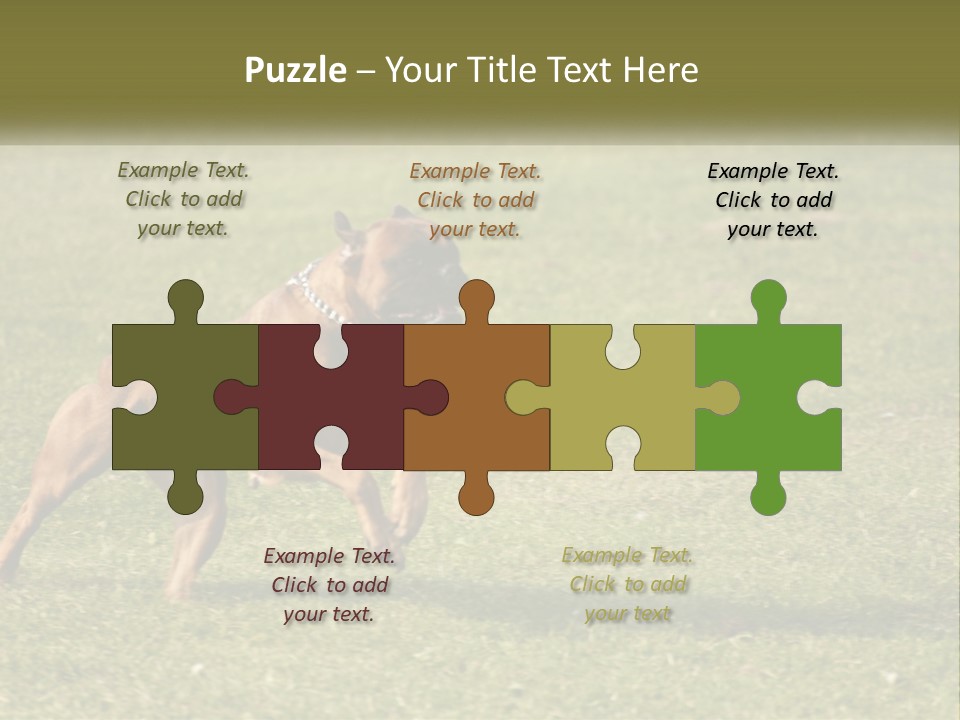 A Brown Dog Running Across A Lush Green Field PowerPoint Template