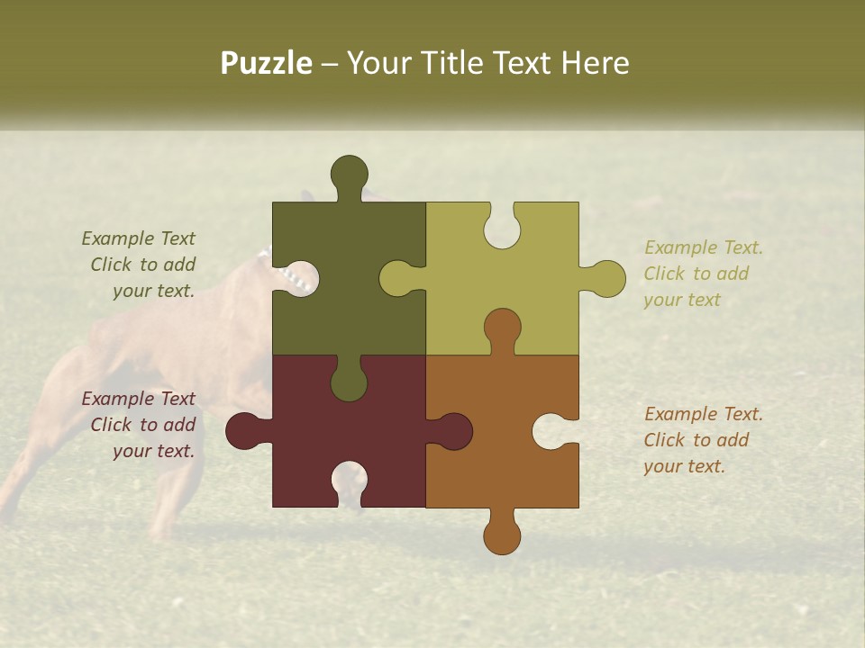 A Brown Dog Running Across A Lush Green Field PowerPoint Template