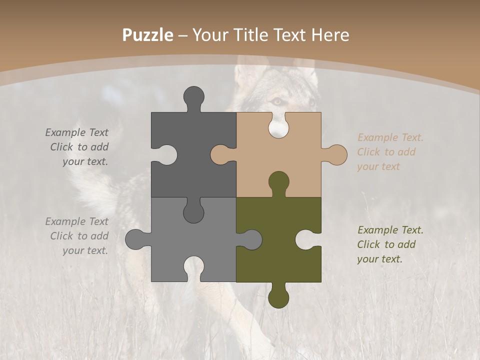 A Dog Is Running Through The Snow In A Field PowerPoint Template