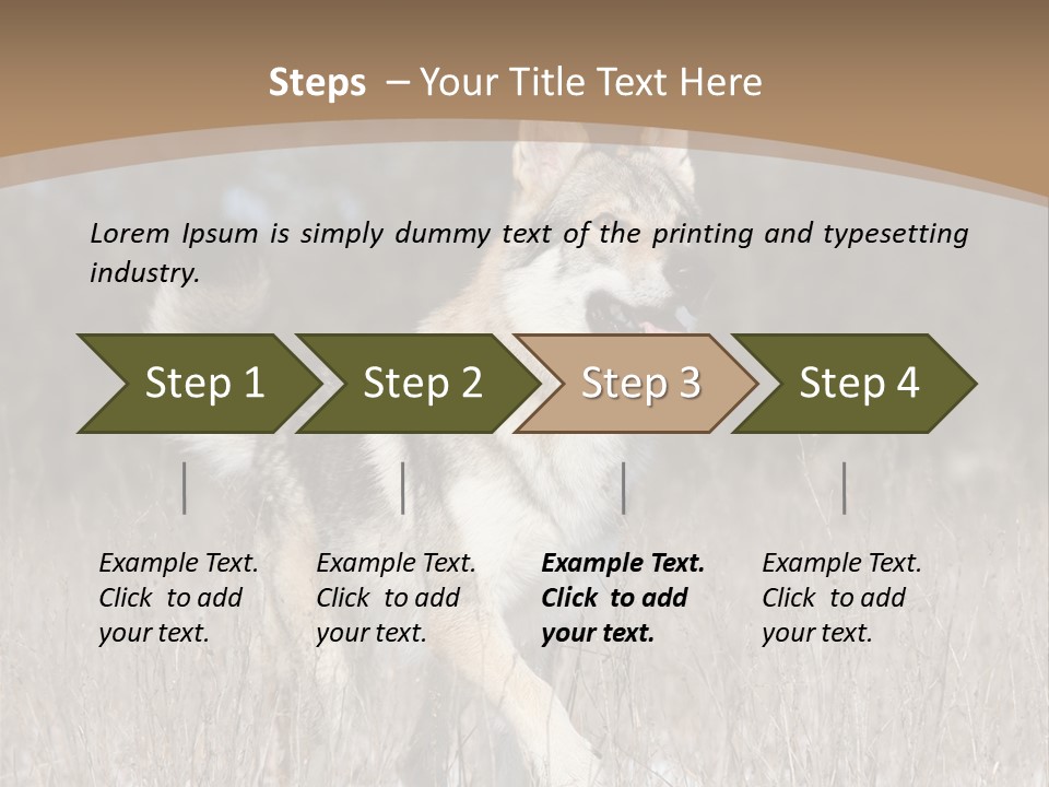 A Dog Is Running Through The Snow In A Field PowerPoint Template