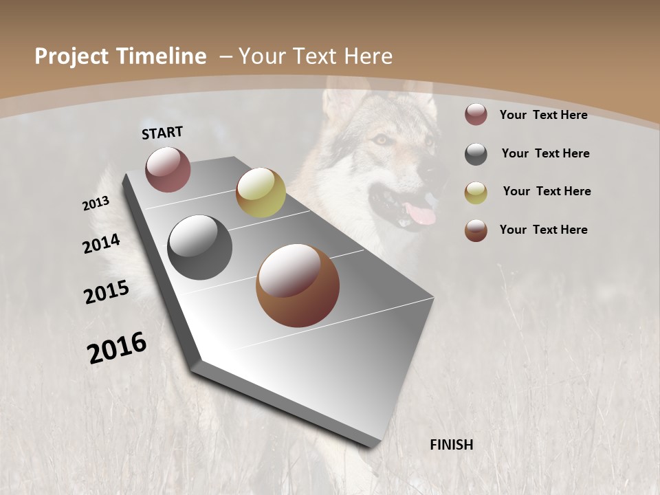 A Dog Is Running Through The Snow In A Field PowerPoint Template