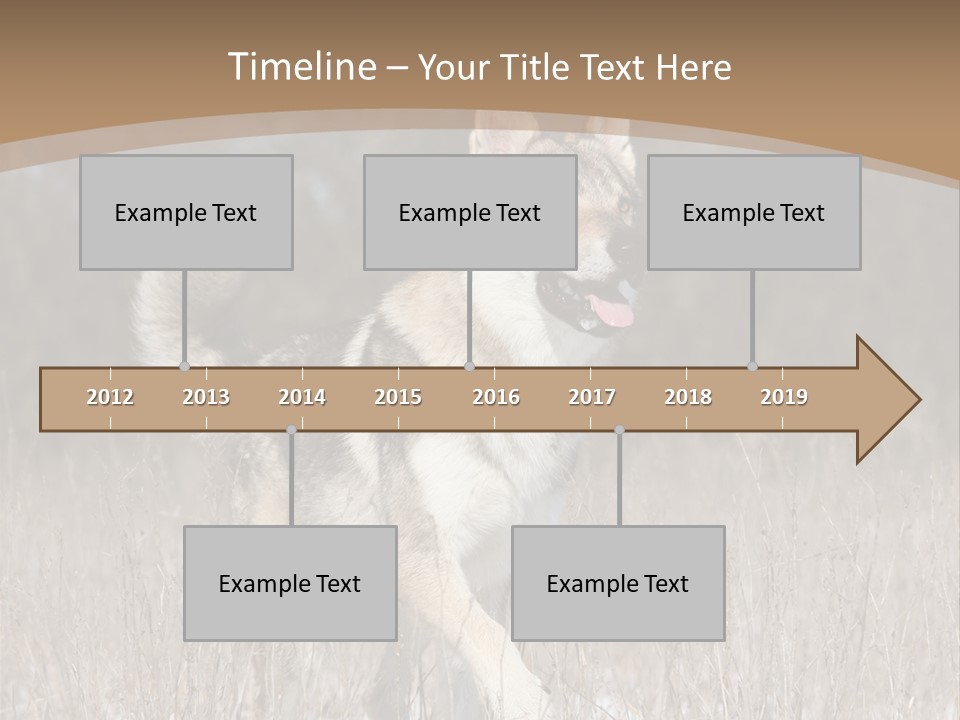 A Dog Is Running Through The Snow In A Field PowerPoint Template