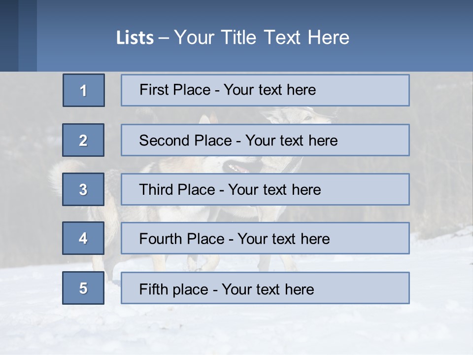 A Couple Of Dogs That Are In The Snow PowerPoint Template