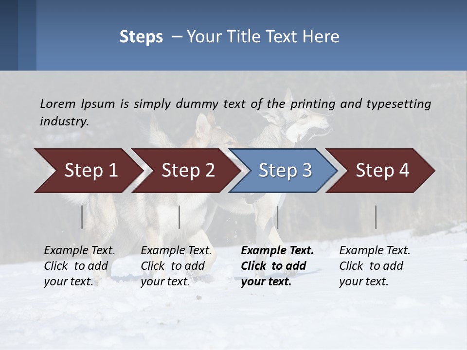 A Couple Of Dogs That Are In The Snow PowerPoint Template