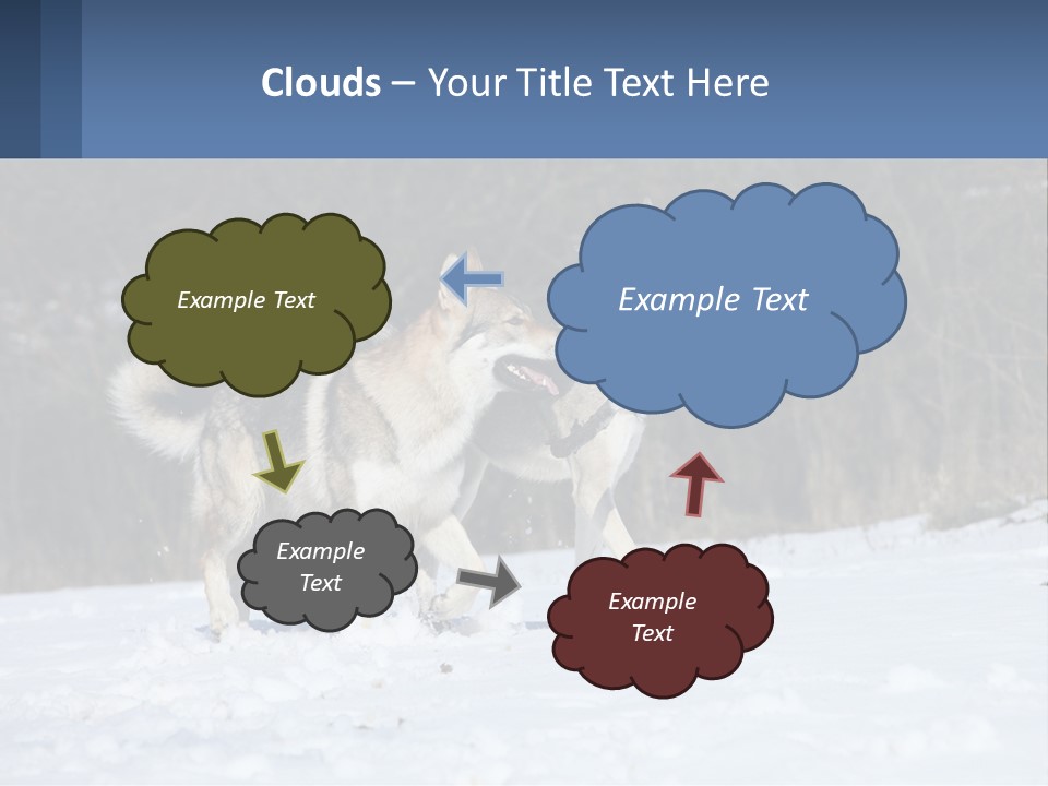 A Couple Of Dogs That Are In The Snow PowerPoint Template