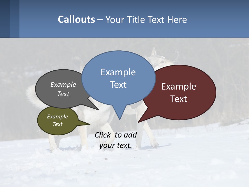 A Couple Of Dogs That Are In The Snow PowerPoint Template