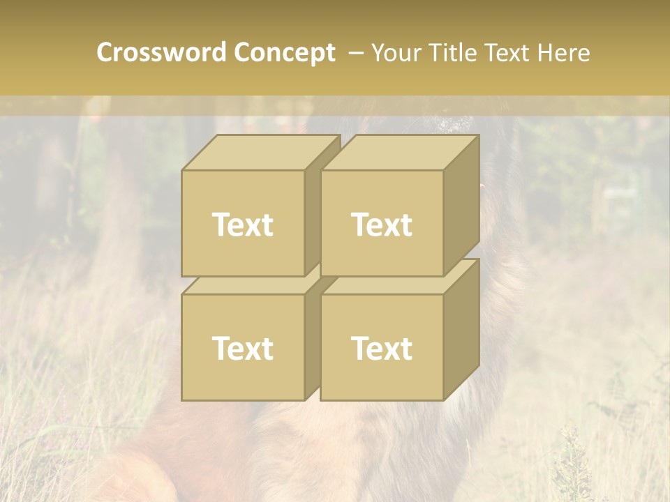 A Large Brown Dog Sitting In The Grass PowerPoint Template