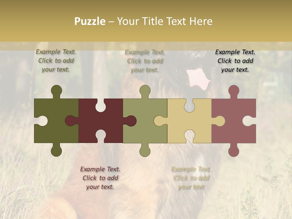 A Large Brown Dog Sitting In The Grass PowerPoint Template