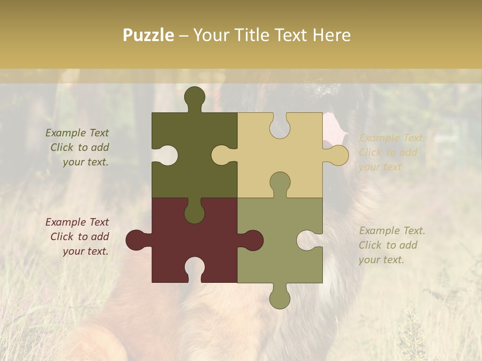 A Large Brown Dog Sitting In The Grass PowerPoint Template