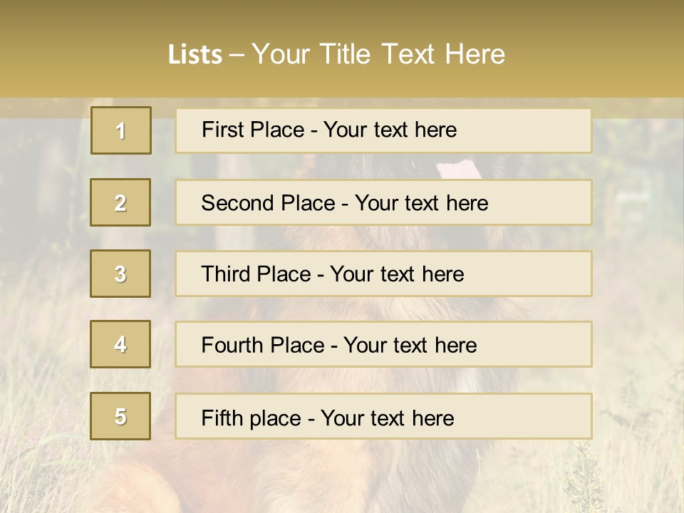 A Large Brown Dog Sitting In The Grass PowerPoint Template