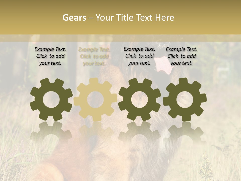 A Large Brown Dog Sitting In The Grass PowerPoint Template