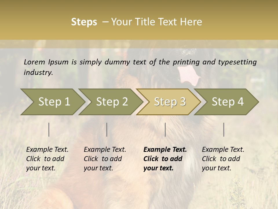 A Large Brown Dog Sitting In The Grass PowerPoint Template