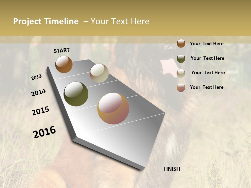 A Large Brown Dog Sitting In The Grass PowerPoint Template