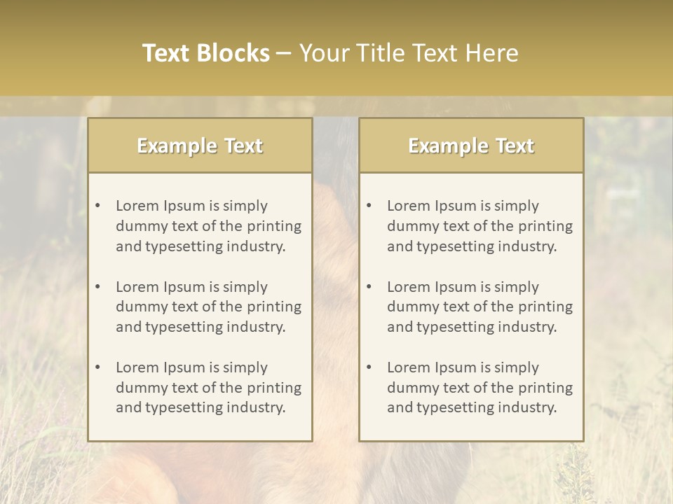 A Large Brown Dog Sitting In The Grass PowerPoint Template