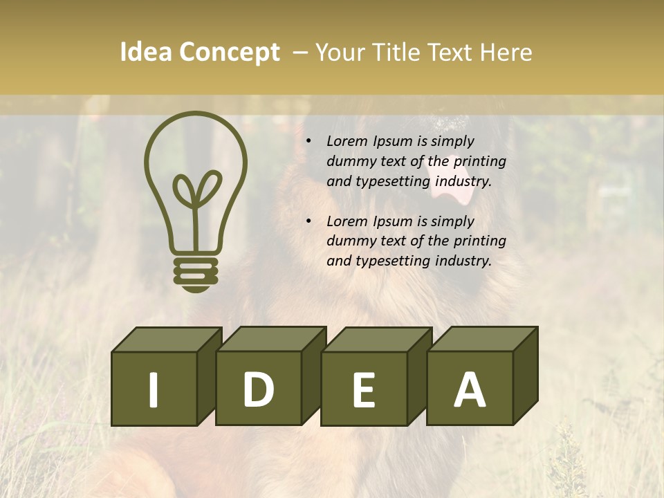 A Large Brown Dog Sitting In The Grass PowerPoint Template