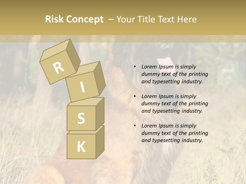 A Large Brown Dog Sitting In The Grass PowerPoint Template
