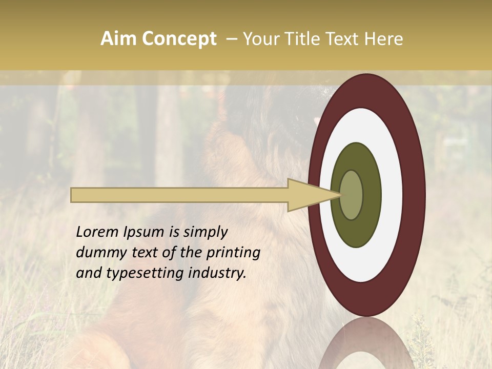 A Large Brown Dog Sitting In The Grass PowerPoint Template