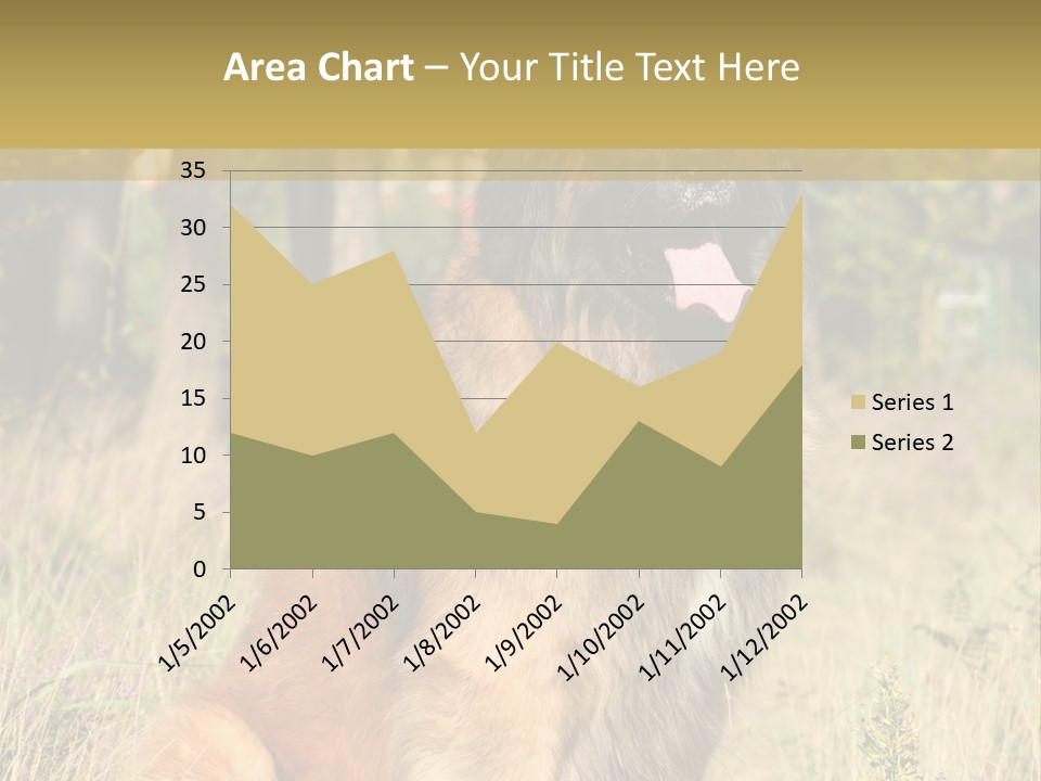 A Large Brown Dog Sitting In The Grass PowerPoint Template
