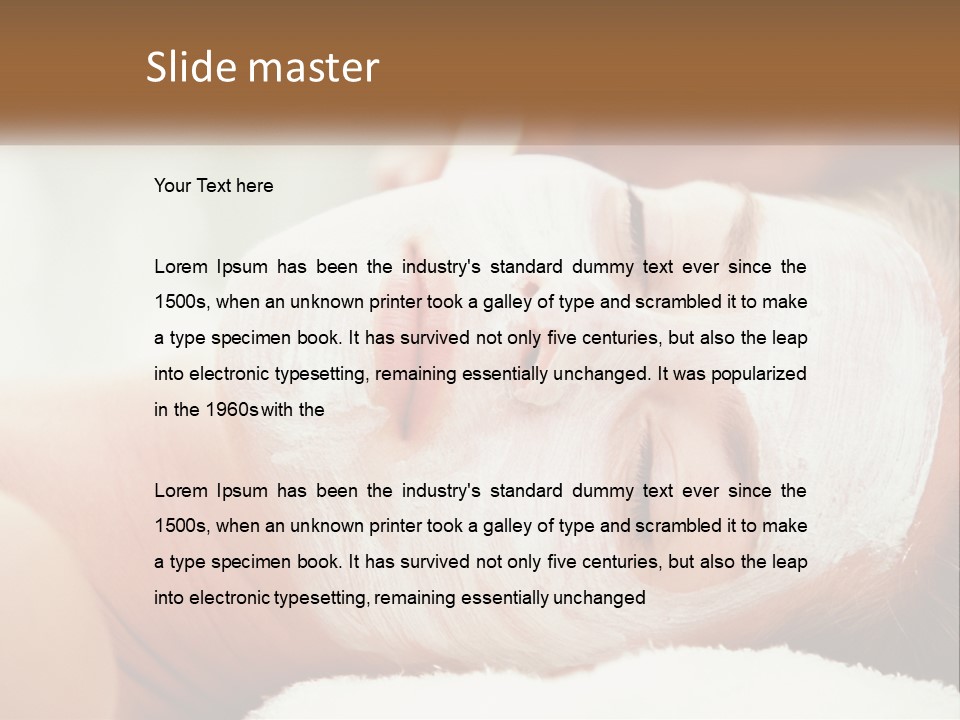 A Woman Getting A Facial Mask On Her Face PowerPoint Template