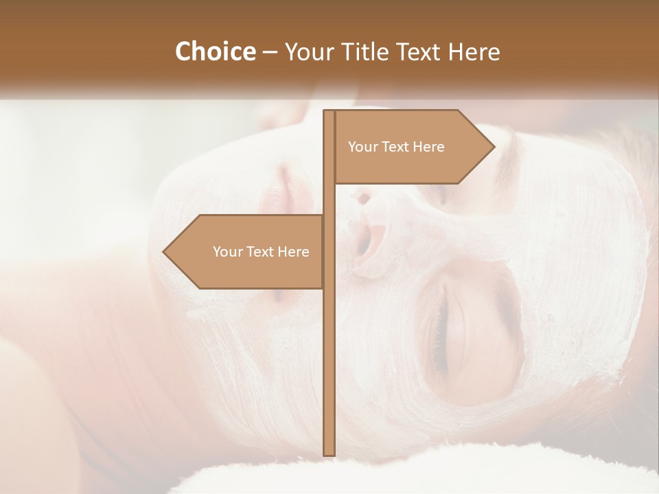 A Woman Getting A Facial Mask On Her Face PowerPoint Template