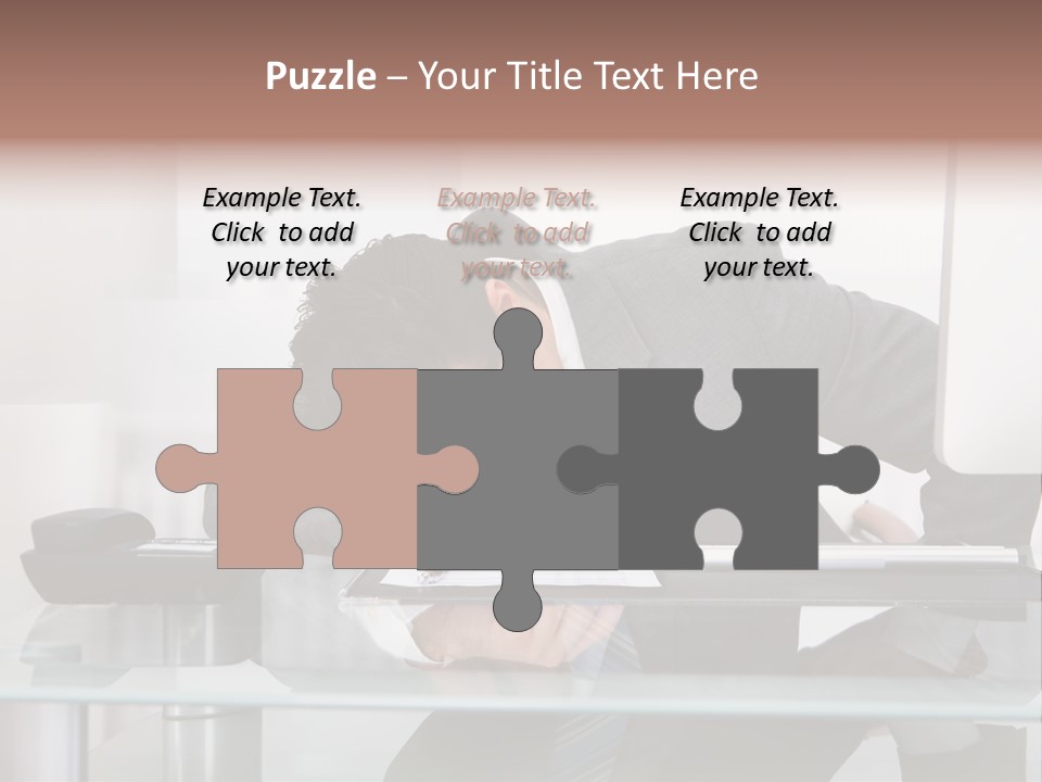 A Man In A Suit Sleeping On A Desk PowerPoint Template