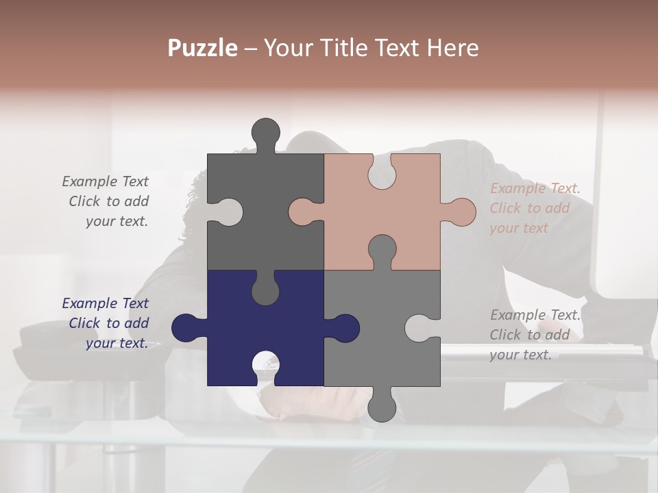 A Man In A Suit Sleeping On A Desk PowerPoint Template