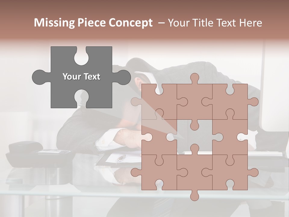 A Man In A Suit Sleeping On A Desk PowerPoint Template