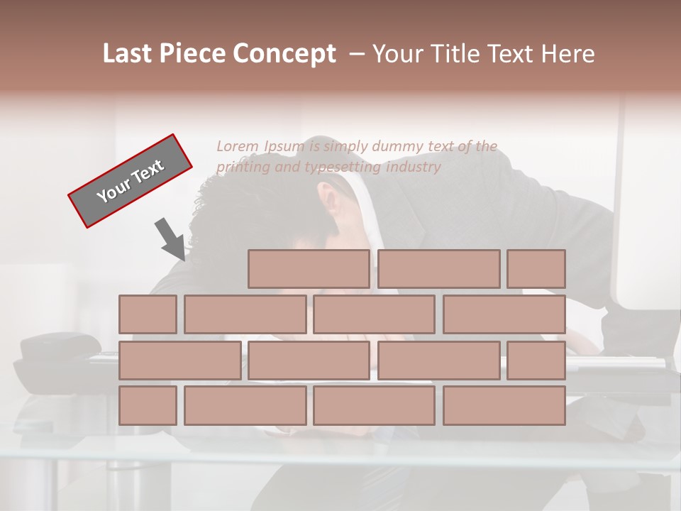 A Man In A Suit Sleeping On A Desk PowerPoint Template