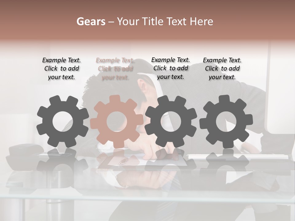 A Man In A Suit Sleeping On A Desk PowerPoint Template