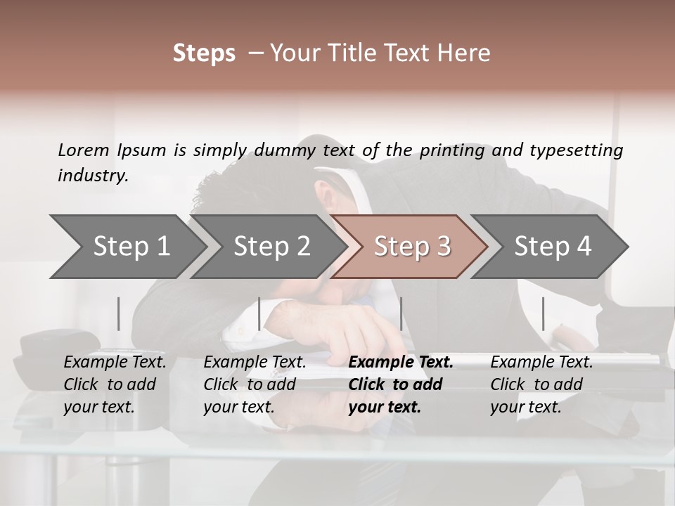 A Man In A Suit Sleeping On A Desk PowerPoint Template