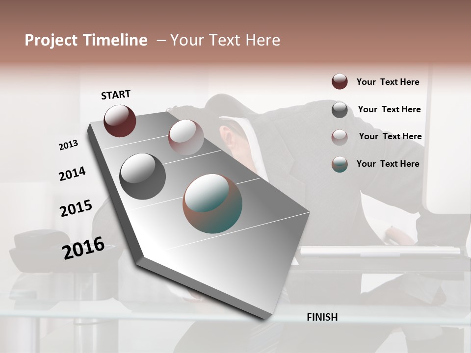 A Man In A Suit Sleeping On A Desk PowerPoint Template