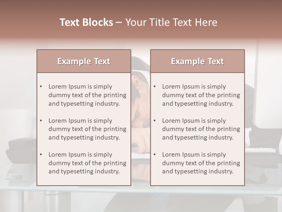 A Man In A Suit Sleeping On A Desk PowerPoint Template