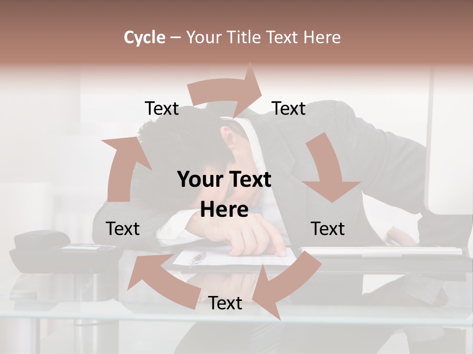 A Man In A Suit Sleeping On A Desk PowerPoint Template